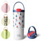 BOTTLE BOTTLE Isolierte Wasserflasche mit Strohhalm und Griff, Edelstahl-Wasserflaschen für Auto, Sport, Zuhause, Büro und Schule, 750 ml, auslaufsicher (Skifahren)