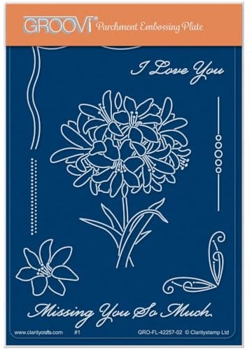 Groovi - Linda's Agapanthus A6 Rectangle Groovi Plate by Clarity Stamps