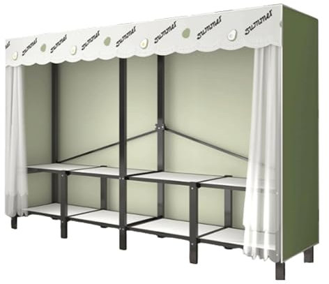 KLJUddGY Armario Armario apilable de Acero para Ahorrar Espacio, Armario Colgante para Dormitorio, Armario Plegable, Armario de Ropa portátil ordenado