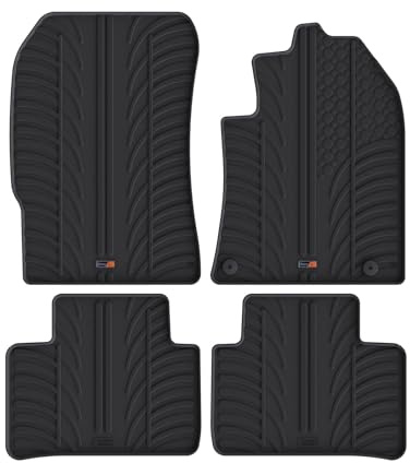 TRAVALL Rubber Floor Mats compatible with Peugeot 308 SW/Opel/Astra L Sports Tourer (2021-) Premium Mats Easy Clean Black with Clips - Anti Slip All-Weather Protection
