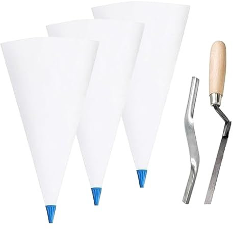 Juego de bolsas de mortero multiusos con mortero y punteros. Juego de herramientas de PVC resistente para trabajos prácticos de azulejos