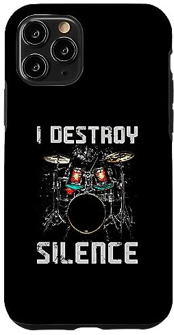 I Destroy Silence - Batteria divertente per amanti della batteria Custodia per iPhone 11 Pro