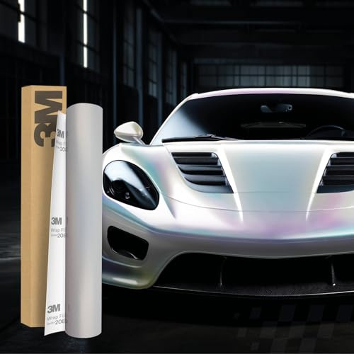 3M 2080 Car Wrapping Folie 30x152cm Selbstklebende Autofolie für Auto Motorrad Boot 3D Lackschutzfolie mit Luftkanälen zum Folieren (SP280 Satin Ghost Pearl)