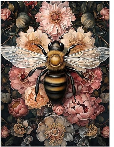 Mandun Art Abeille Peinture Numero Adulte, Abeille Coloriage Par Numero Adulte, Peinture par Pour la Décoration de la Maison 40x50cm