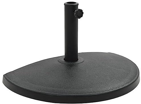 Tomostar Pied de Parasol, Support Socle de Parasol Base de Lestage Demi-Rond Polyrésine 15 kg Noir