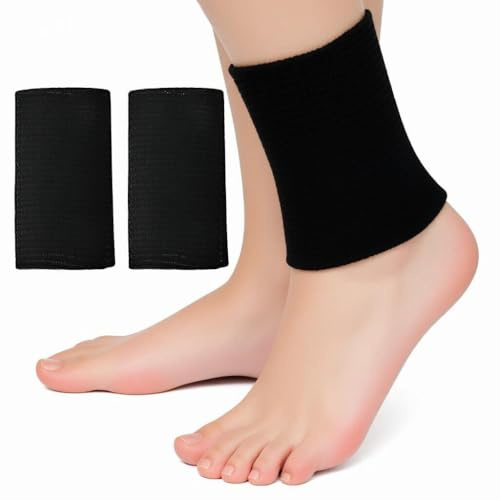 YOFDAL 2 Stück Knöchelschutz Knöchelbandage Knöchelpolster Knöchel Pads für Herren Damen Eiskunstlauf Zubehör (Schwarz)