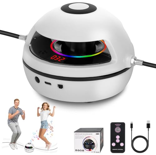 Mineup Elektronische Springseil, Automatische Elektrische Seilspringmaschine, 1-10 Geschwindigkeitsstufe, Bluetooth Springseilmaschine mit LED-Anzeigezähler(Weiß)