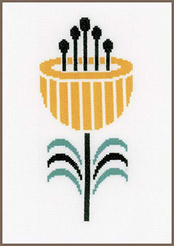 Vervaco Abstract Flower Counted Cross Stitch Kit, Multi-Colour, 5.6 x 10-Inch