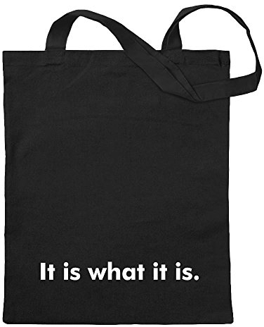 Kiwistar - Baumwolltasche - schwarz - It is What it is. - Turnbeutel Fun Rucksack Sport Beutel Gymsack Ziehgurt