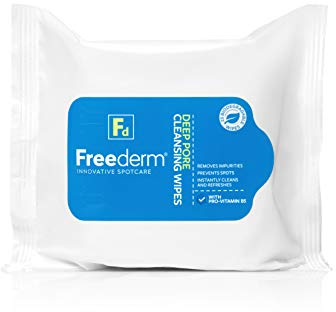 Freederm Deep Pore Face Cleansing Wipes for Spot Prone Skin, Fights Spot Causing Bacteria, Biodegradable, 25-count
