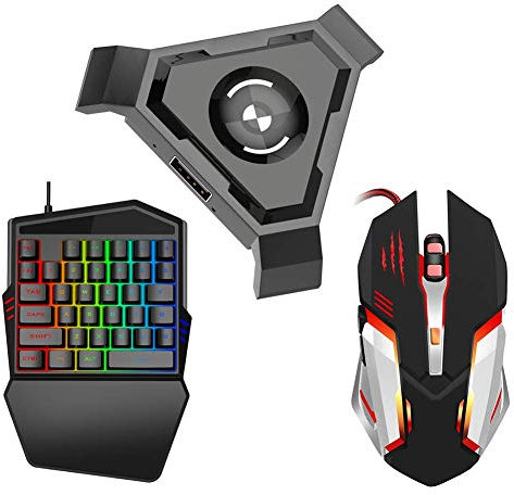 Txiangyang Wired Gaming Keyboard,Gaming Keyboard Mouse Converter Set Mobile Gamepad Controller for Android IOS Phone