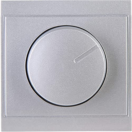 Kopp Malta silber, Universal-Dimmer mit Druck-Wechsel-Schalter für LED, Phasenan- und Phasenabschnitt, LED 3-100 Watt, Glühlampen 10-250 Watt, 846220084