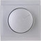 Kopp Malta silber, Universal-Dimmer mit Druck-Wechsel-Schalter für LED, Phasenan- und Phasenabschnitt, LED 3-100 Watt, Glühlampen 10-250 Watt, 846220084