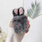 Miagon für Airpods Pelz Hülle,Super Weich Winter Warm Hase Ohr Kunstpelz Plüsch Fluffy Case Cover für Mädchen Kinder Jungen für Airpods 1 & 2,Grau