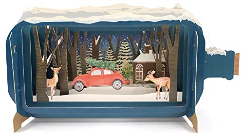 Message In A Bottle Home For Xmas Pop Up Christmas Greeting Card By Alljoy Cards XMIB051