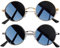 Joopin Retro Runde Sonnenbrille Herren Zwei Paar und Polarisierte Sonnenbrille Rund Schwarz Vintage 2 Pack (Grau Schwarz und Gold Schwarz)