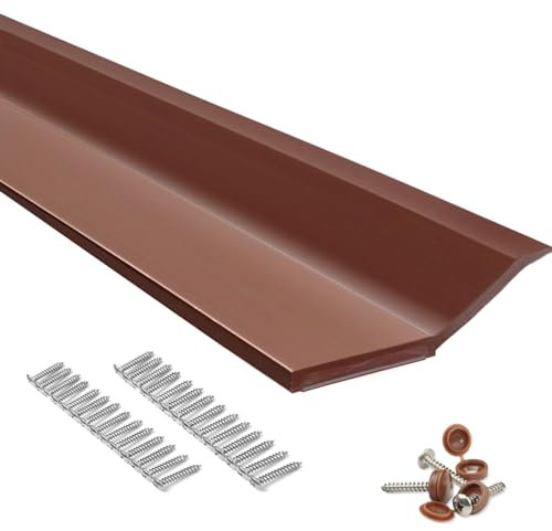 FOSLUOC Garage Door Seal Top and Sides Seal Strip Brown 34.4FT Rubber Weather Stripping Replacement Soft and Hard Composite, Weatherproofing Universal Sealing