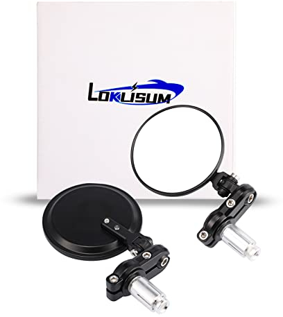 LOKLISUM Lenkerendenspiegel Motorrad 7/8 Bar End Rückspiegel Faltbare CNC Universal Motorrad Seitenspiegel Kompatibel mit Grom Shadow Z900 Z125 Pro Street Bike ATV MT-03 MT-07 MT-09 CBR600