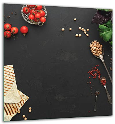 Kitchen wall glass splashback hob backguard safety toughened glass heat resistant 60 x 65 cm (F-6065246)