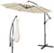 Izrielar Sonnenschirm Beige Ø 300 cm mit Kurbel| Ampelschirm mit Ständer | Gartenschirm Sonnenschutz UV-Schutz Aluminium | Kurbelschirm Marktschirm wasserdicht für Garten