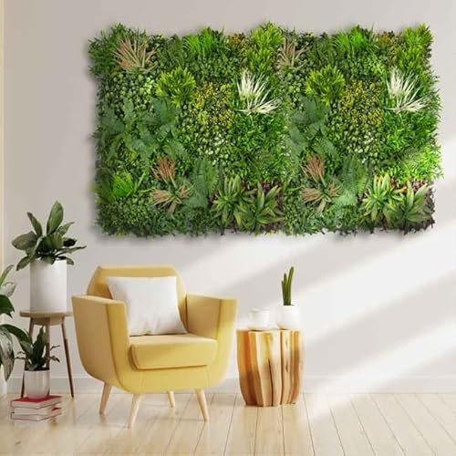 Suinga Jardin Vertical Madagascar 100x100 cm | Planta Artificial | Decoración de Pared Interior Exterior | Jardines Verticales | Protección UV