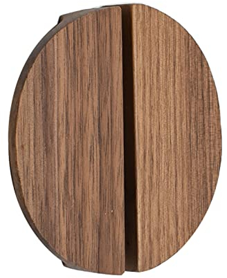 2 Stück Holzgriff Halbmond Schubladengriff Halbkreis Schubladenknöpfe dekorative Tür Schrankgriff für Schrank,Kleiderschrank,Bücherschrank (Walnut)