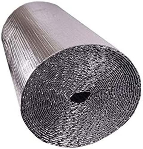 Isolierung Double Bubble Reflektierende Folie Isolierung San Reflektierende Aluminium-Isolierrolle Vollmetall-Gebäude-Dampfsperre - Weißer Beton-Handel (Größe: 1 X 20 M, Farbe: 4 Mm),4mm,1x15m