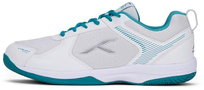 HUNDRED Court Star Non-Marking Professional Badminton Shoes for Mens (White Lt Green, EU 42 UK 8 US 9) X-Cushion Protection Suitable for Indoor Tennis Squash Table Tennis Basketball & Padel