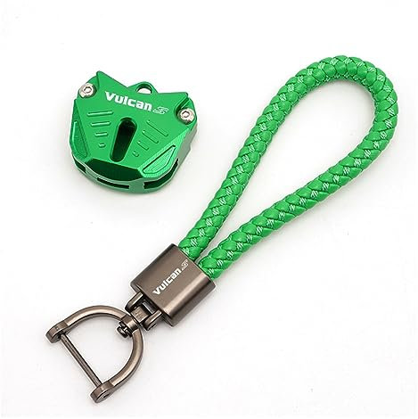 JRink Motorrad Schlüsselhülle Für Kawasaki Vulcan S 650 VN650 Vulcan S650 2015-2023 Motorrad Schlüssel Fall Schlüsselbund Schlüsselbund Schutz Zubehör (Farbe : 1 Set Green)