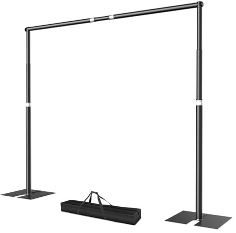 EMART Foto Hintergrund Ständer 3x3,6 m, Heavy Duty Fotohintergrund Ständer mit Metallstahlbasis, Verstellbarer Hintergrundsystem Fotostudios für Fotografie Video Studio Hochzeit, Party