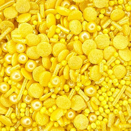 A Pinch Of - Glimmer Yellow Cake Topper Sprinkles - 30g Edible Shimmer Cupcake Decorations - Kids Birthday, Easter & Spring Parties - Colour Medley