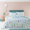 Appletree - Duck Egg Spring Duvet Cover - King Bedding Size (230 x 220cm) - Soft 100% Cotton - 2 Pillowcases - Contemporary Floral Duvet Cover in Blue - Blue Bedding
