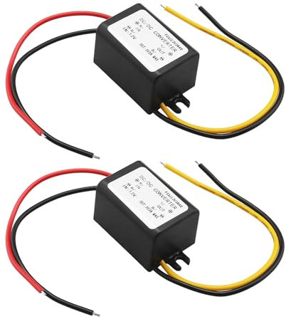 YINETTECH 2pcs Modules d'alimentation Abaisseur 12V à 3V 3A Compatible avec Protection Contre Surchauffes Surintensités et Courts-Circuits de l'alimentation de la Voiture 32x17mm, Noir