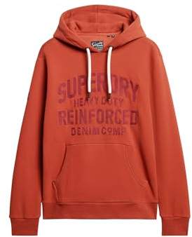 Superdry Herren Worker Hoodie mit gesticktem Logo Burnt Orange XXXL