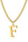 Symretie Goldkette mit Buchstaben F,14K Gold Vergoldet Initial Halskette,Edelstahl Kette mit F,Gold kettenanhänger kette für Damen Mädchen