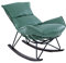 Mingone Schaukelsessel Modern Schwingsessel Bequem Sessel mit Gepolsterter Sitzfläche Schaukelstuhl für Schlafzimmer Relaxsessel mit Metallgestell 150kg Belastbar, Grün