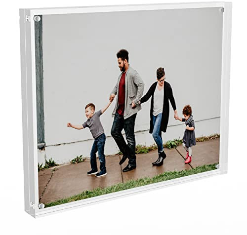 Sezanrpt 8x10 Picture Frame, Acrylic Photo Frame for Love Memories, Family Happiness, Pet Pictures, Stamps Collection, Cash, Specimen Display, Two 8x10 Acrylic Block in 12mm + 12mm