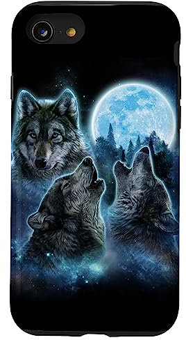 Three Wolf Howling and Moon Case for iPhone SE (2020) / 7 / 8