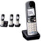 Panasonic KX-TG6823FRB DECT Téléphone Numérique sans Fil Répondeur Numérique, Base et 3 Combinés & Extra combiné supplémentaire KX-TG68xx Serie INCL. Chargeur de Table, Noir