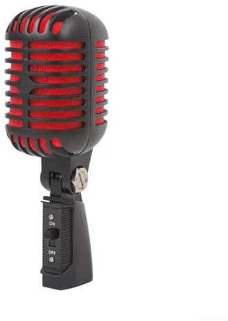 EasyByMall Dynamic Karaoke Microphone For Singing, Vintage Metal Handheld Wireless Mic Compatible With Karaoke Singing, Stage Performance(Black)
