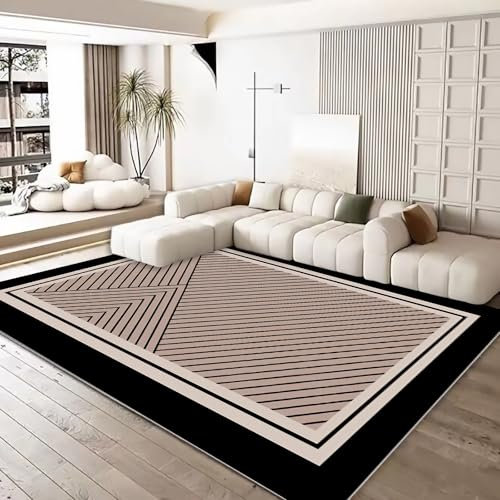 Wohnungs deko,Langlebiger schmutzabweisender Teppich Grau Schwarz Geometrisches Design,Gaming Room Rugs for Living Room,180x280cm