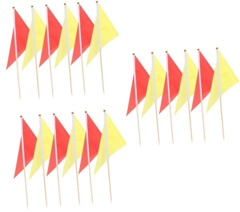Mipcase Sets Festival Marking Flags Triangle Landscape Flags Lawn Boundary Marker Ground Survey Stakes Pcs