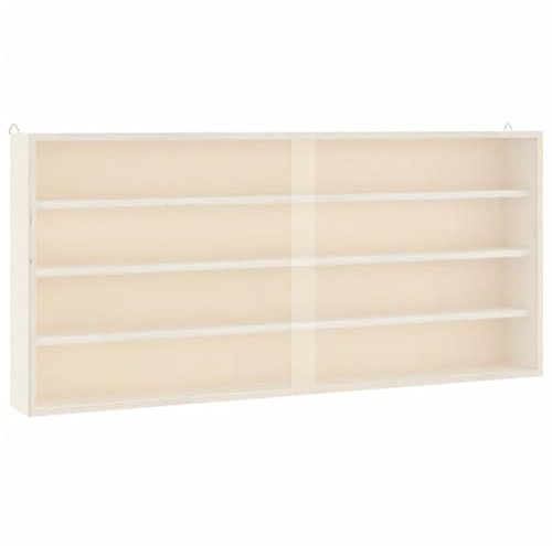 vidaXL Sammlervitrine aus Holz mit Türen, Wandvitrine für Wohnzimmer Esszimmer Schlafzimmer, Wandregal Hängeregal Schaukasten