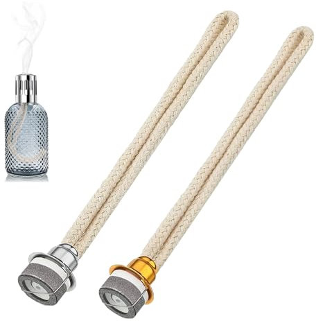 2 Stück Duftlampe Docht mit Katalytischem Brenner, Öllampe Ersatzdocht Katalytische Öllampen Ersatz-Docht Lampe Ersatz Docht Dochtdiffusor Öllampen-Ersatzdocht für Diffusor (13MM Gold & Silber)
