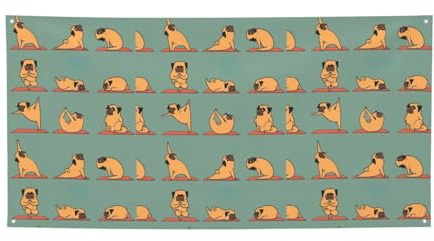 Yoga-Mops-Druck, Banner, Geburtstagsparty-Dekorationen, Banner, Zubehör, Foto-Requisiten, Banner