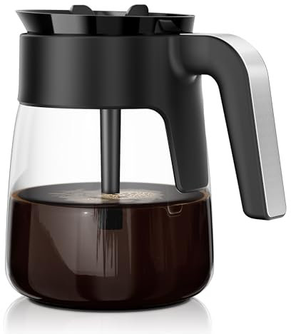 12 Cup Coffee Pot Replacement for Ninja Coffee Maker CFP101 CFP201 CFP301 CFP250A CFP300 CFP305 CFP307 CM400 CM401 CFN601 CF090 CF091 CF092, Glass Carafe for Ninja with Brew-Through Lid