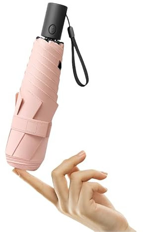 erised's bifrost Automatik, Kompakt, Tragbarer Anti-Rückprall Reise Regenschirm/Schützt die Sicherheit von Kindern/Auf und Zu/6 Rippen/UV Schutz/Regen/Sonne/Leicht, Klein/Rucksack/Damen/Kinder