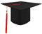 AUYAO Bachelor Hut Abschluss Hut Unisex Doktorhut Verstellbar Graduation Cap hüte Geschenk für Abitur Studium Master Bachelor Abschluss Examen Hochschule Doktortitel Student (Schwarz, Rote Quaste)
