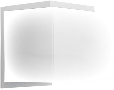 Nowa Wandlampe Außenleuchte Wandleuchte Fassadenlampe Haustürlampe, Alu Glas weiß, 1x E27, LxBxH 12 x 12 x 13 cm