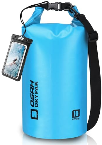 OSAH DRYPAK Dry Bag wasserdichte Tasche 5L/10L/20L/30L/40L Drybag Rucksack Wasserdicht Beutel mit Schultergurt und Wasserfester Handyhülle für Wassersport, Kajakfahren, Bootfahren, Camping